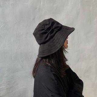 Faux Suede Bucket Hat Black - M