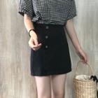 High-waist Star Embroidered Skirt