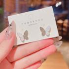 Butterfly Rhinestone Acrylic Alloy Earring 1 Pair - E4256 - Gold - One Size
