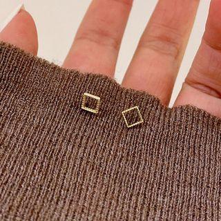 Sterling Silver Hollow Stud Earring