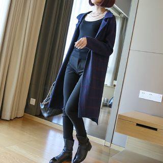Window Pane Long Cardigan