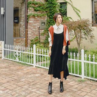 Spaghetti-strap Ruffle-tiered Long Dress