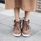 Lace-up Fleece-lined Short Boots