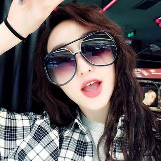 Double-bridge Oversized Sunglasses
