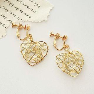 Star / Heart Wirework Rhinestone Alloy Dangle Earring