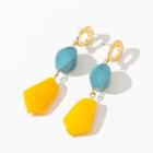 Non-matching Drop Earring 1 Pair - Blue & Yellow - One Size