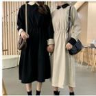 Long-sleeve Midi Polo A-line Dress
