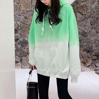 Gradient Letter Embroidered Hoodie