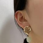 Gemstone Alloy Asymmetrical Dangle Earring 1 Pair - Gold & Light Green - One Size
