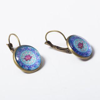Acrylic Printed Disc Dangle Earring