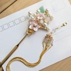 Retro Freshwater Pearl Bead Floral Fringed Hair Stick