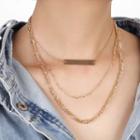 Multistrand Bar Necklace 1pc - Gold - One Size