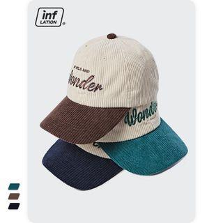 Unisex Embroidered Corduroy Baseball Cap