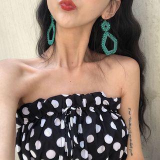 Dot Halter Cropped Camisole Top