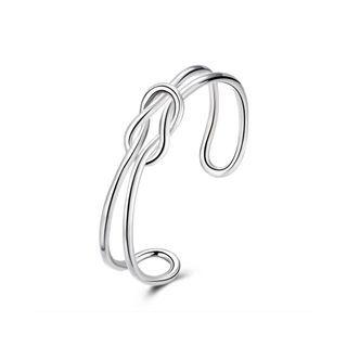 Fashion Simple Personality Geometric Line Bangle Silver - One Size