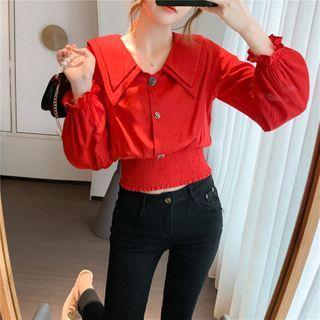 Smocked Chiffon Shirt