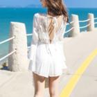 Long-sleeve Lace Panel Playsuit