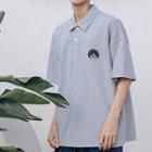 Printed Short-sleeve Oversize Polo Top