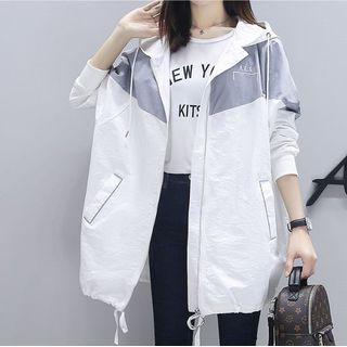 Two Tone Zip Coat