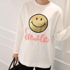 Smile Patterned T-shirt Ivory - One Size