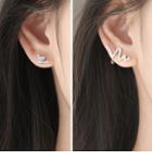 Rhinestone Heartbeat 925 Sterling Silver Stud Earring 1 Pair - Earrings - Heartbeat - One Size