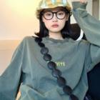 Long-sleeve Letter Embroidered Loose-fit Sweatshirt