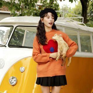 Flower Sweater Tangerine - One Size