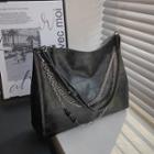 Faux Crocodile Skin Chain Shoulder Bag