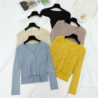 Ribbed Knit Long-sleeve Cardigan