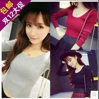 Ribbed Long Sleeve T-shirt