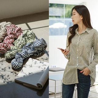 Crinkled Striped Shirt