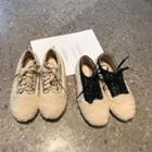 Faux-shearling Panel Lace-up Shoes