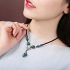 Lapis Floral Pendant Necklace