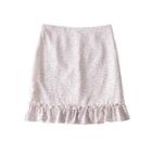 Floral Print Ruffle Hem Mini A-line Skirt