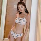 Pineapple Print Cutout Bikini