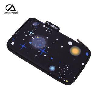 Star Print Zip Pouch Black - One Size