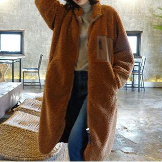 Fleece Zip-up Long Jacket