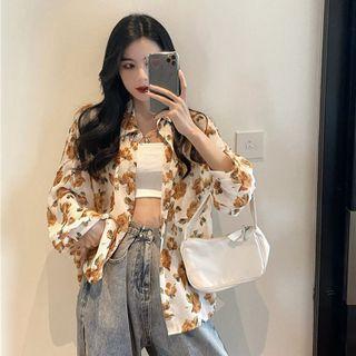 Chiffon Floral Print Shirt