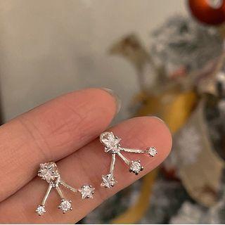 Rhinestone Alloy Swing Earring 1 Pair - Silver - One Size