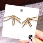 Non-matching Rhinestone Knot Stud Earring 1 Pair - As Shown In Figure - One Size
