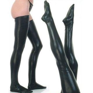 Faux Leather Stockings