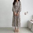Leopard A-line Maxi Dress