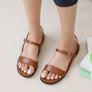 Stitched Pleather Sandals