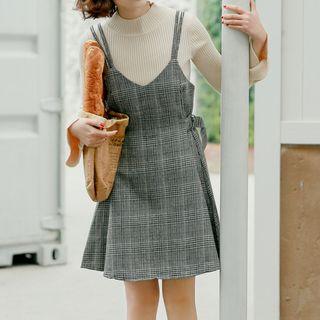 Long-sleeve Mock-neck Knit Top 6227b - As Shown In Figure - One Size