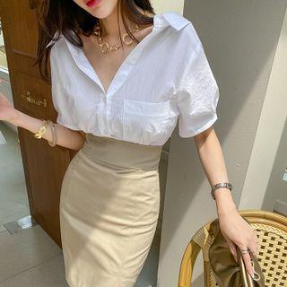 Round-hem Fitted Shirt