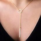 Hoop & Bar Pendant Alloy Necklace Nl173 - Gold - One Size