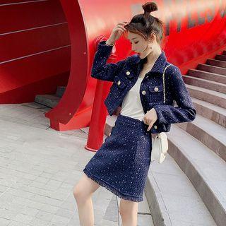Set: Button-front Jacket + A-line Skirt