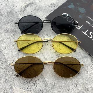 Metal Frame Oval Sunglasses