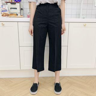 Zip-fly Crop Wide Pants