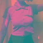 Short-sleeve Button-up Cropped Top